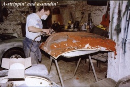 morris minor in the workshop